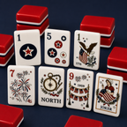 Complete patriotic American Mahjong set 