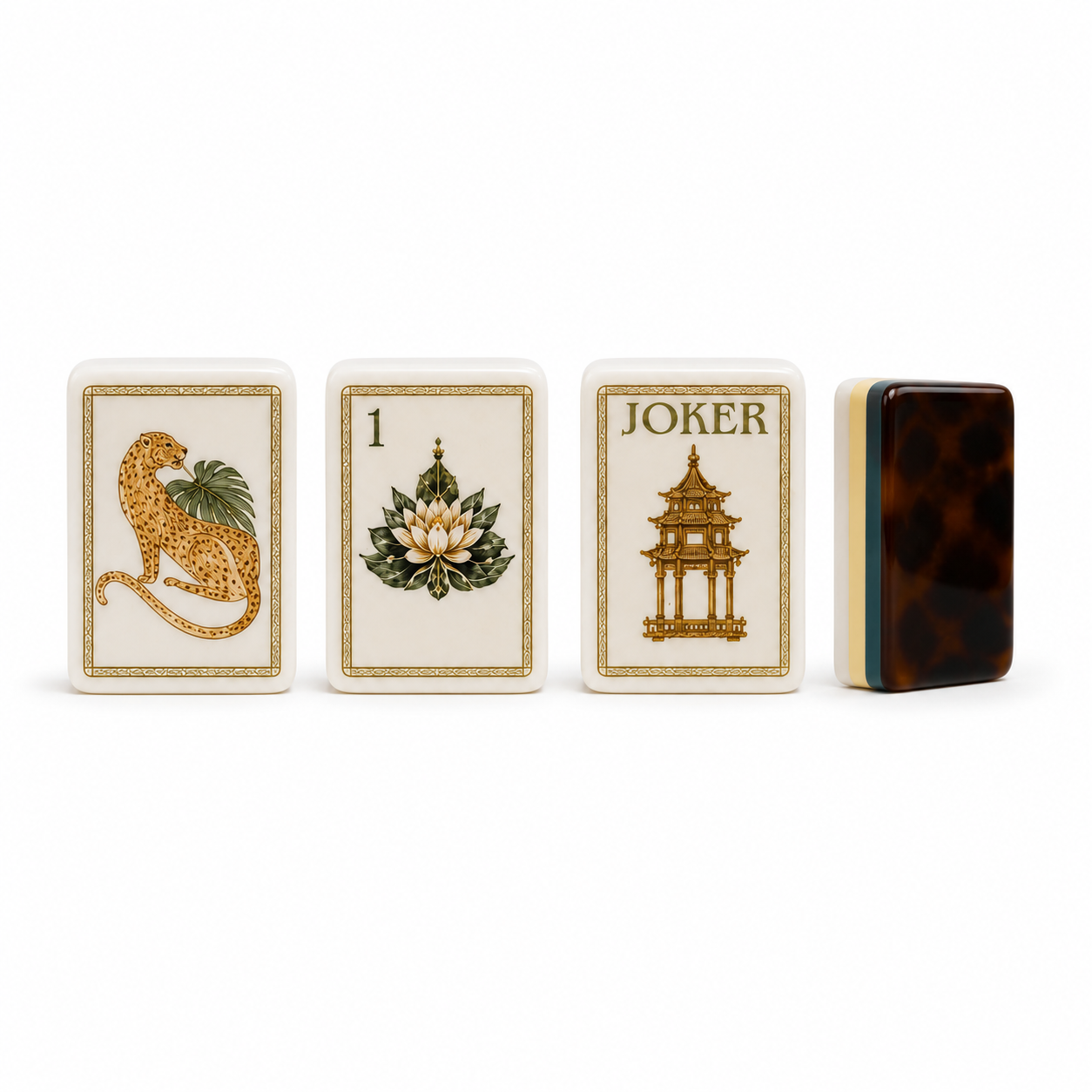 Leopard Lotus American Mahjong Tiles Set
