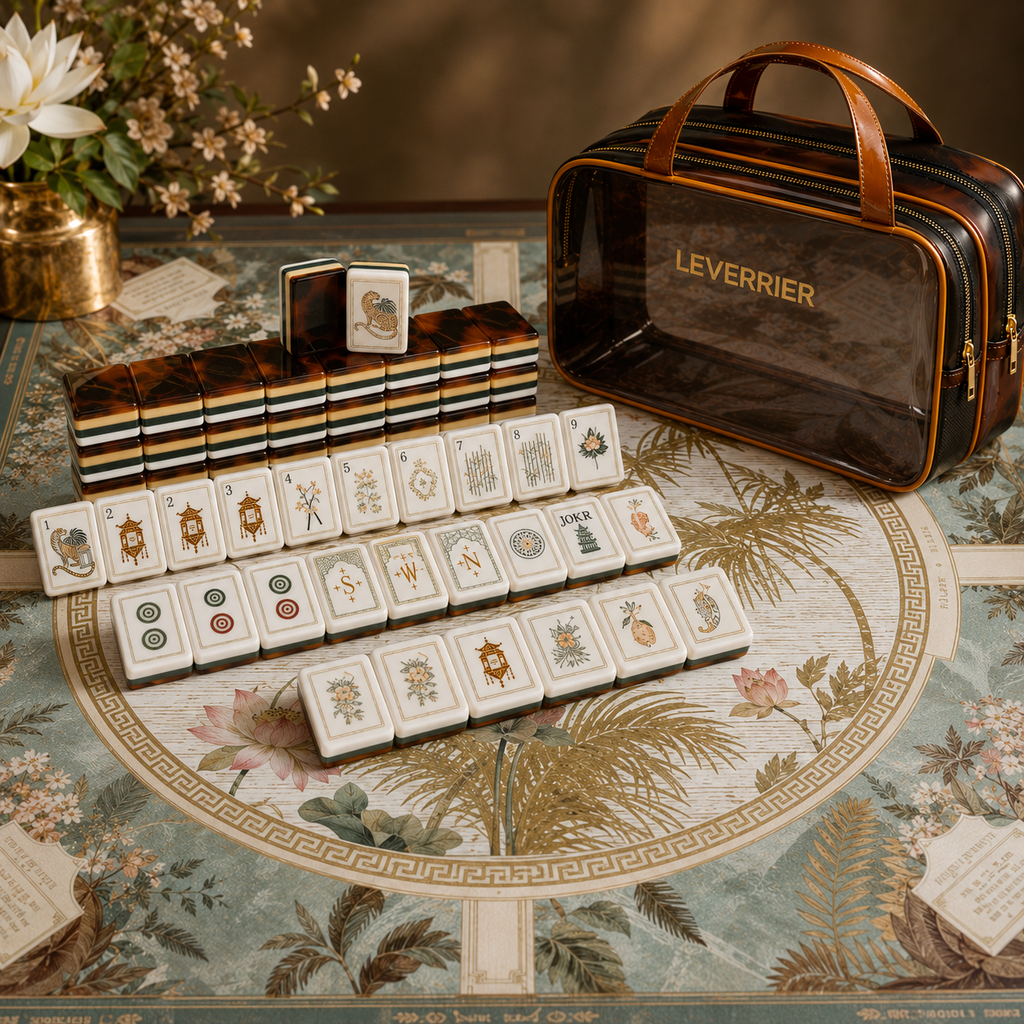 Leopard Lotus American Mahjong Tiles Set