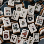 Woodland Mahjong set displayed with racks for a cozy game night