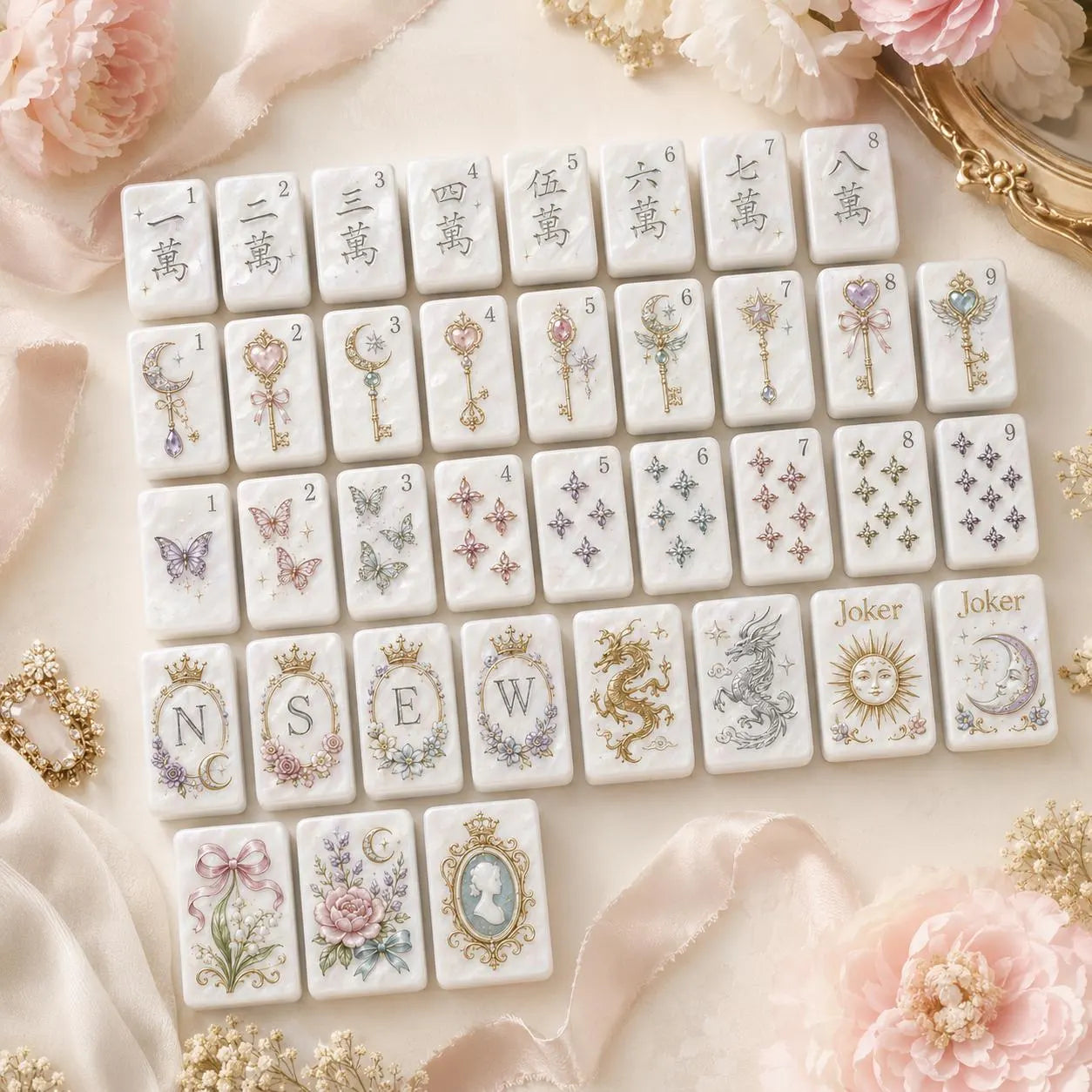 PRE-ORDER Pearl Dragon American Mahjong Tile Set
